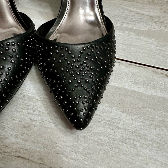 Coach Women’s Sz 8 B Holmes Studded Point Toe Black Heels Pumps Shoes Goth Glam - Picture 15 of 16